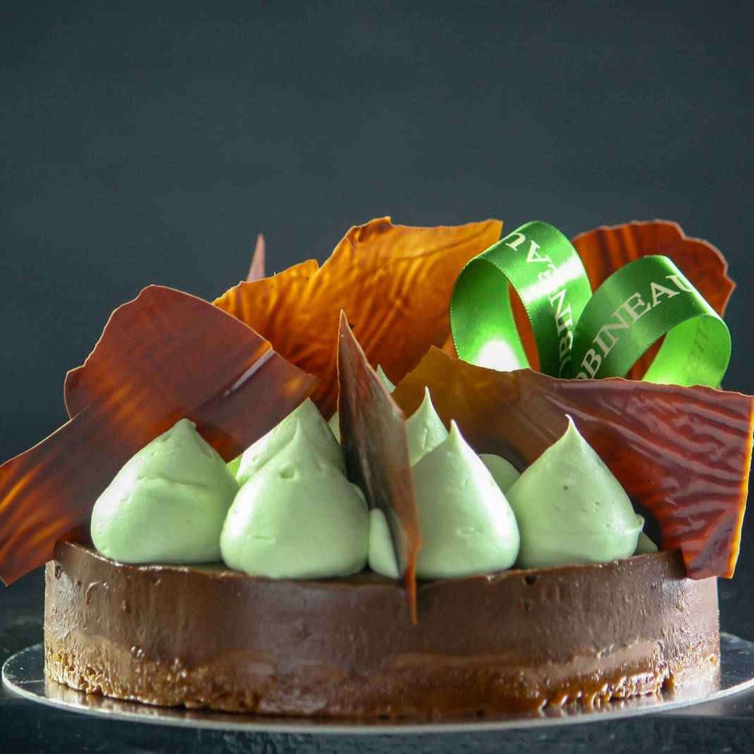 Large Praline Torte with Garden Mint Chantilly