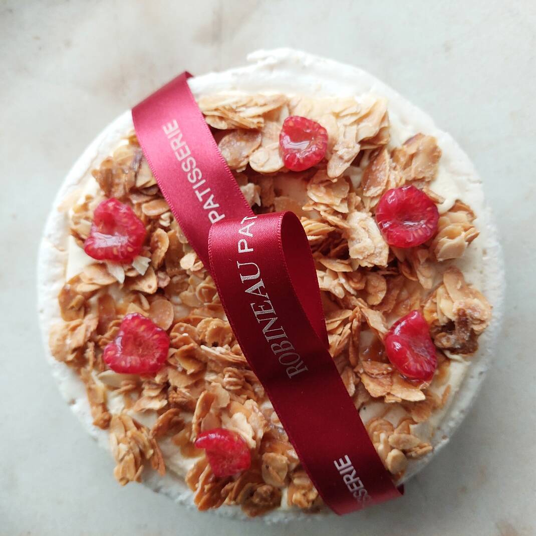 Large Raspberry and Almond Meringue