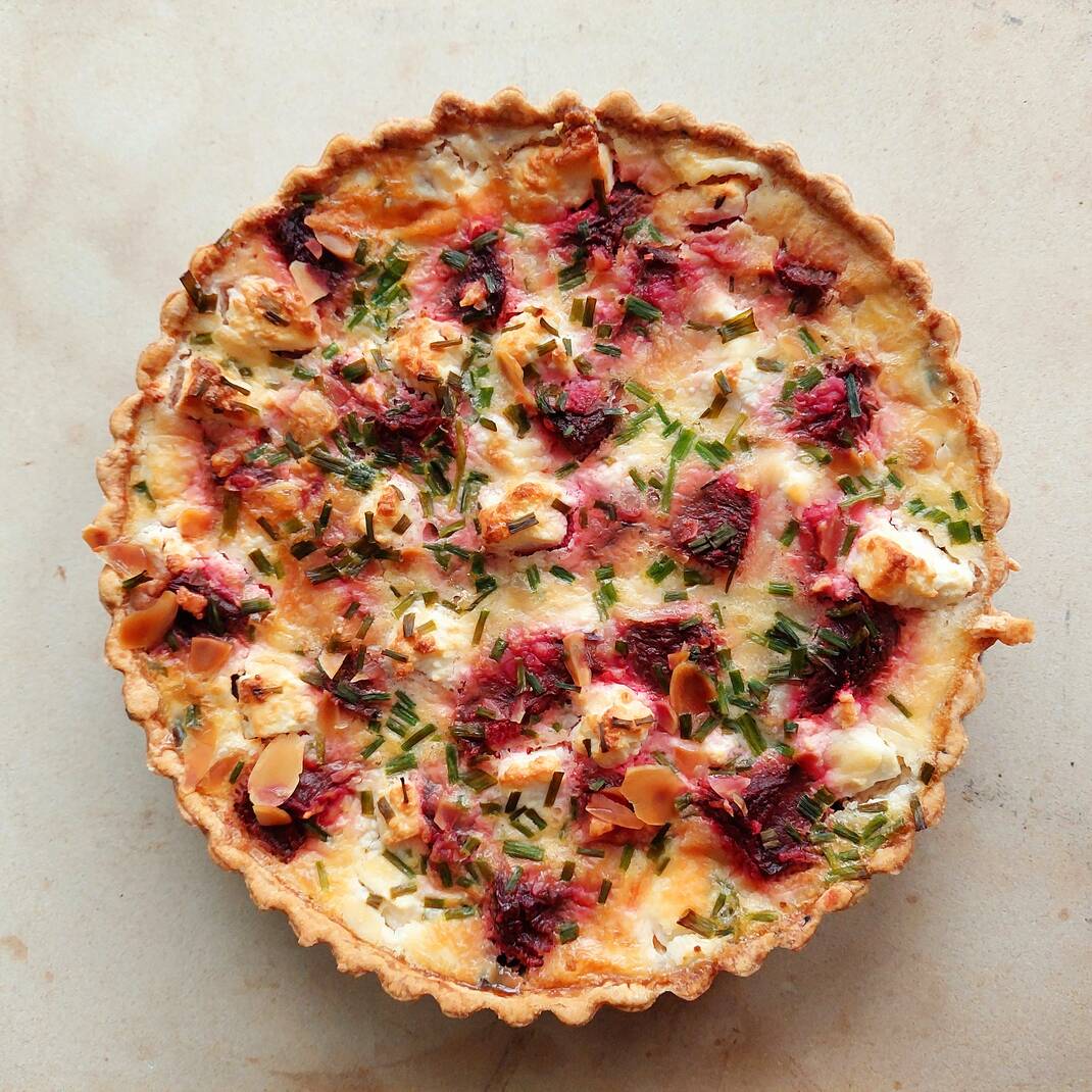 Roasted Beetroot, Feta & Toasted Almonds Quiche (Large)