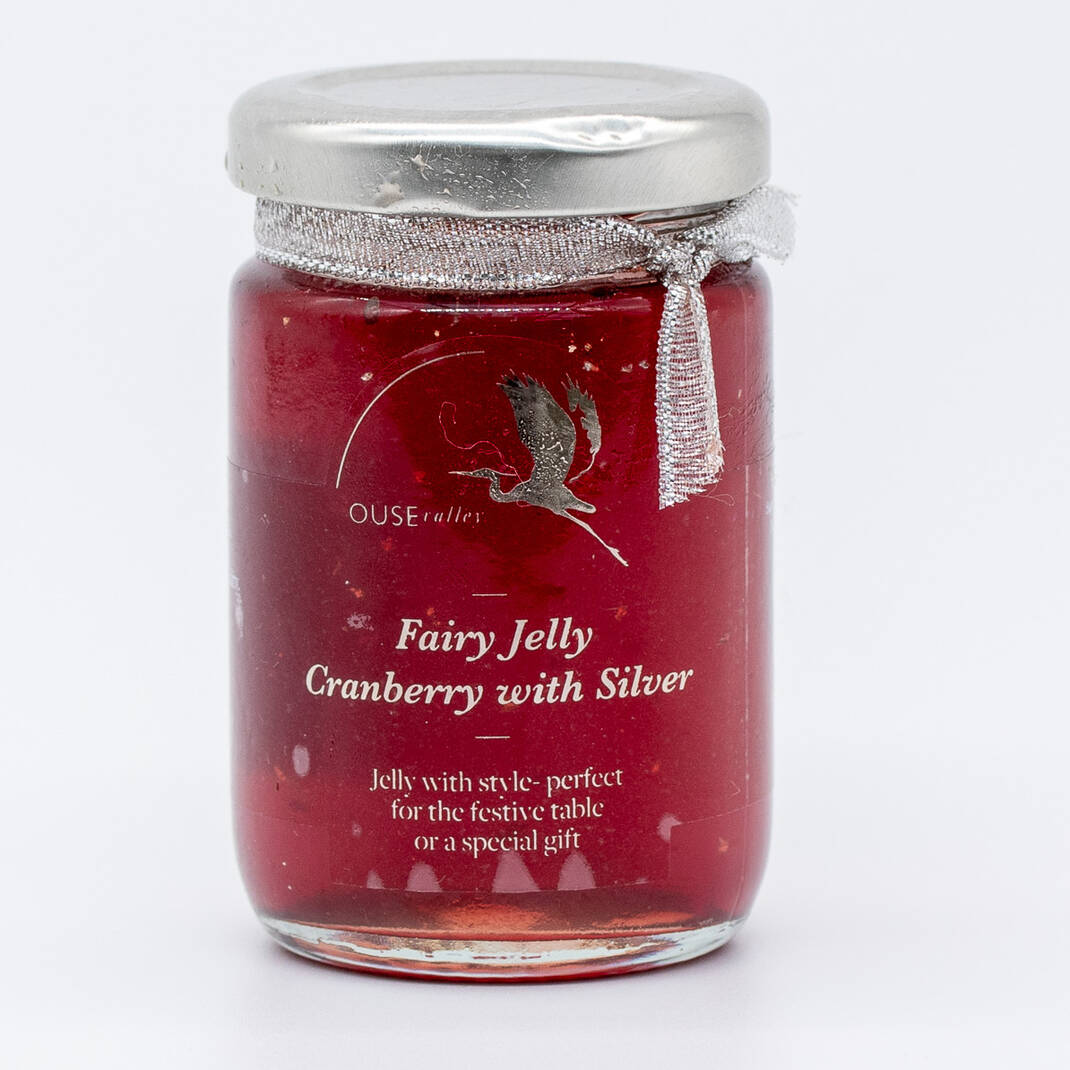 Fairy Cranberry Jelly with Silver Leaf