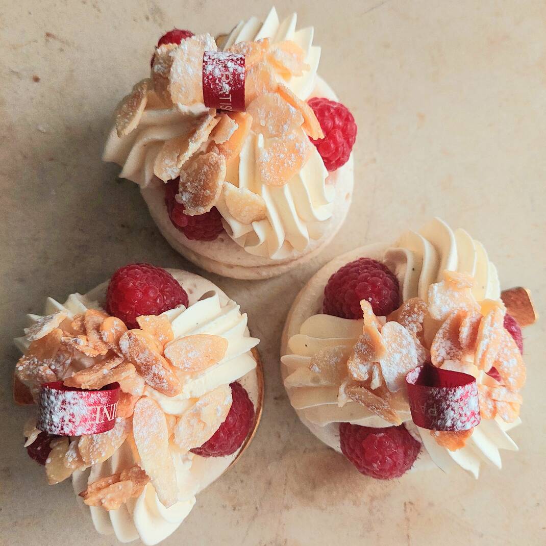 Individual Raspberry & Almond Meringue Nest