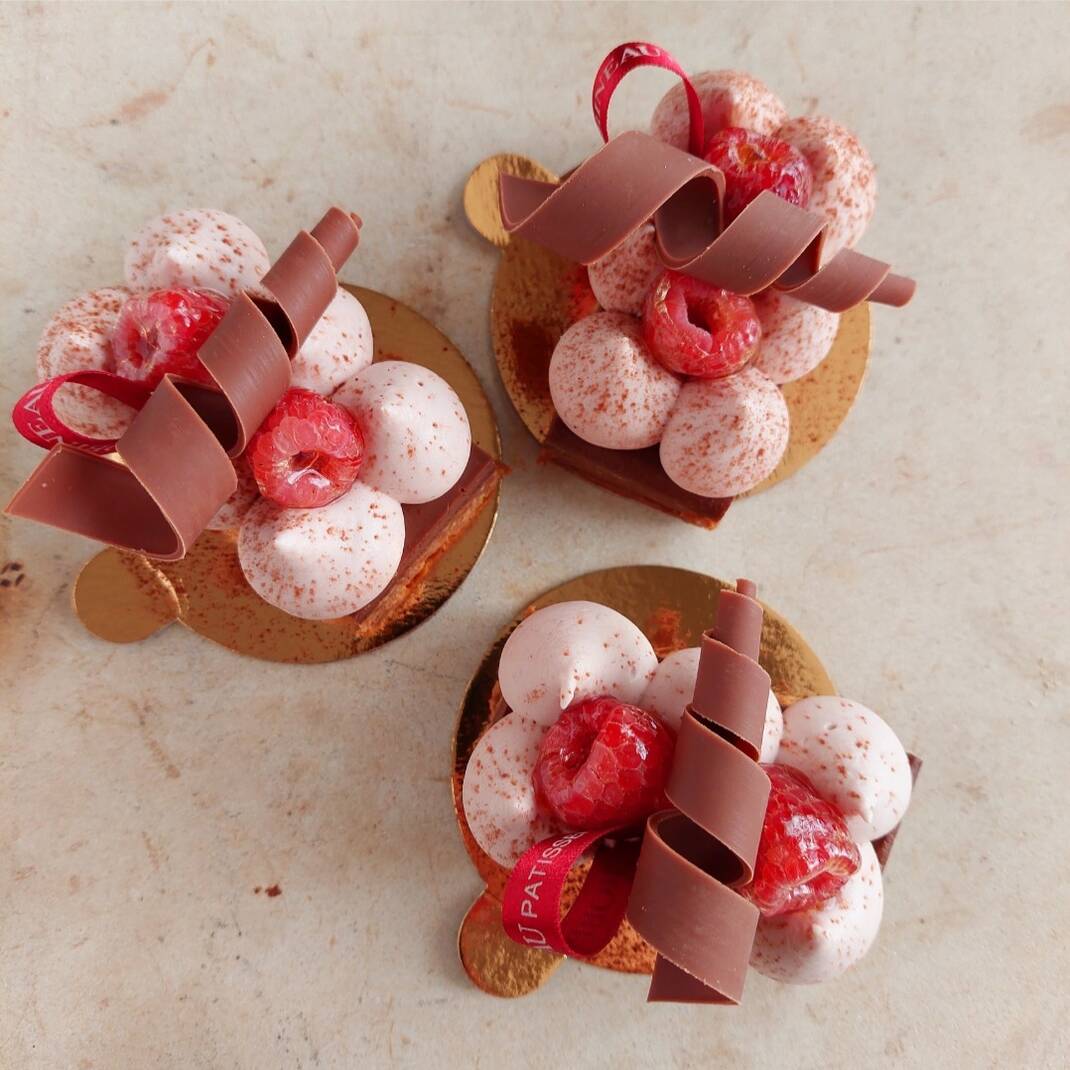Individual Praline Torte with White Chocolate & Raspberry Chantilly